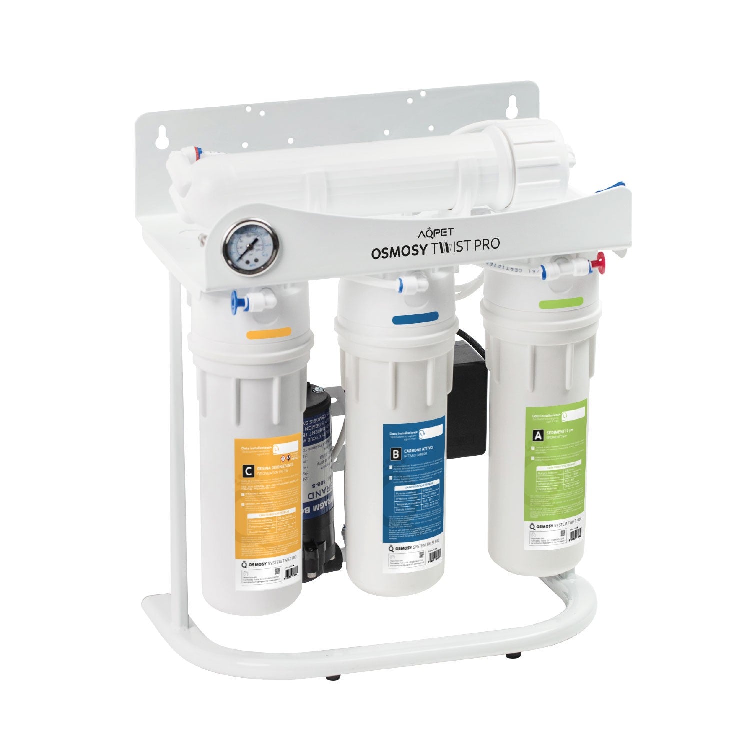 AQPet Impianto Osmosi Inversa Twist 4 Pro Stadi Vontron Con Sistema Sgancio Rapido